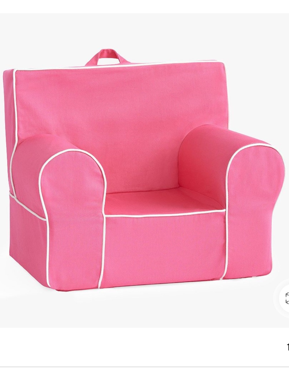 Pottery Barn Kids Medium Pink Armchair with White Piping
